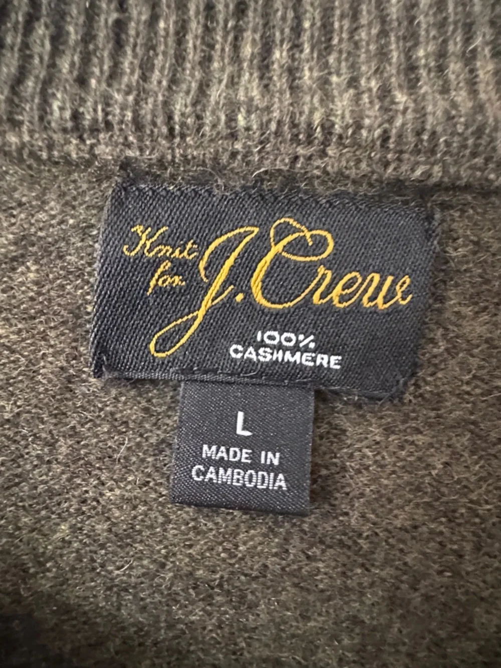J. Crew Men's Cashmere Crewneck Sweater Olive